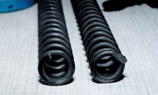 Кольцевые витки пружин «Хатсана»-60 круглые, для удешевления просто срезаны, а не обработаны, как это положено.